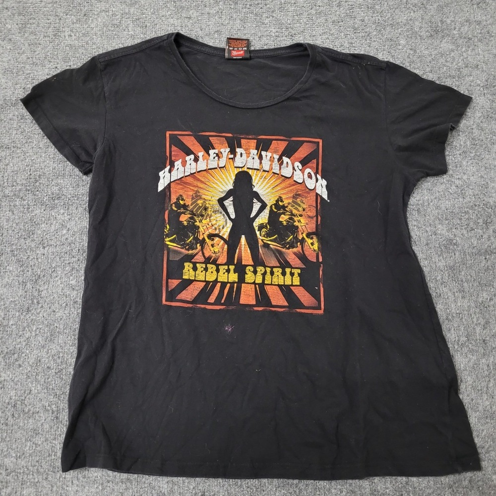 Harley-Davidson T-Shirt Womens 2XL Black Rebel Spirit Graphic Nassau Bahamas Tee